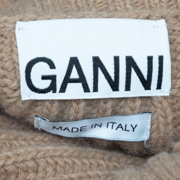Ganni Tan Ribbed Turtleneck Sweater - Picture 7 of 11